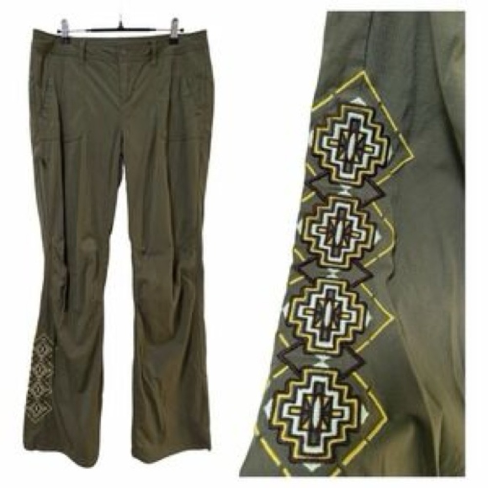prAna Halle Stretch Zion Cargo Hiking Pants Olive Green Size 2